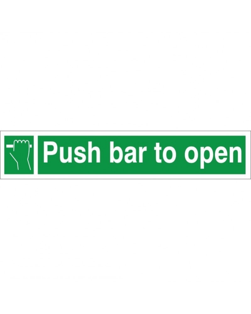 Push Bar To Open Instruction Sign