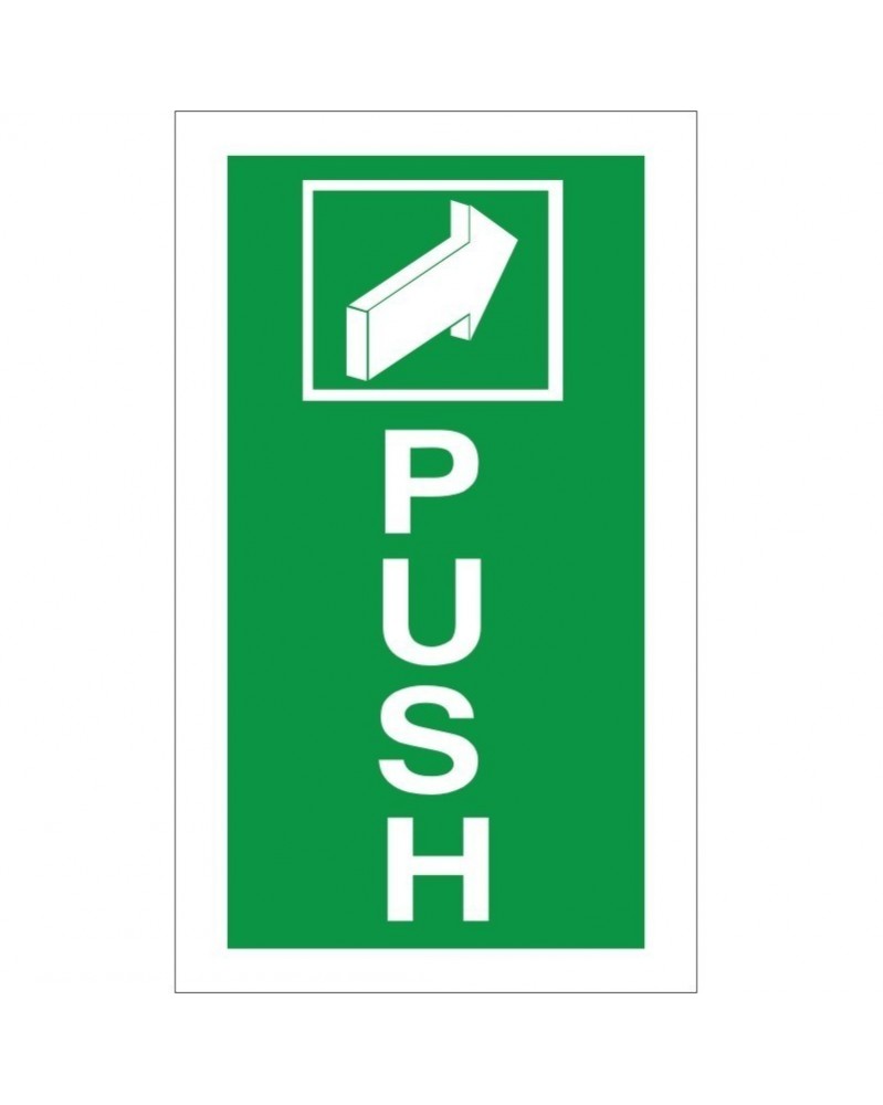 Push Instruction Sign – 100mm x 200mm